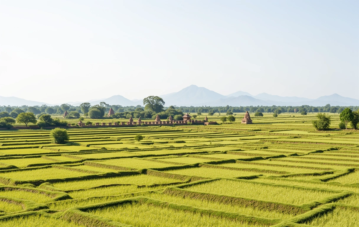 Paysage ancestral en Inde