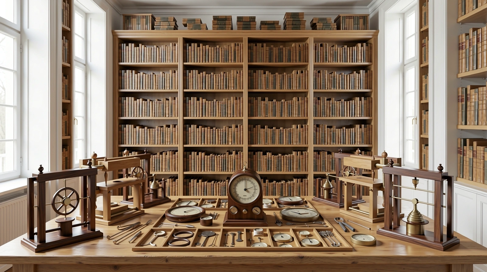 Bibliothèque historique et instruments de mesure anciens